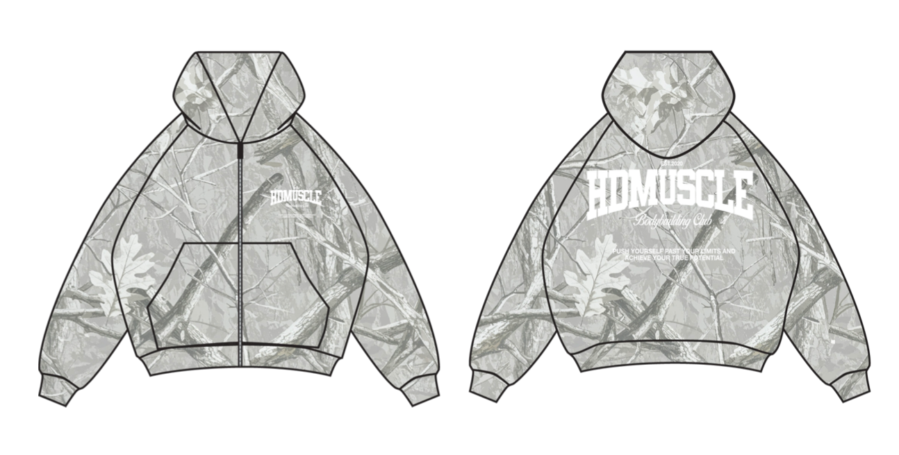 Collegiate Zip-Up Hoodie — Light Realtree